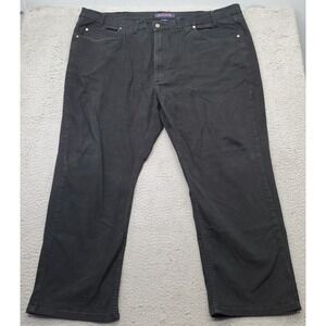 Grand River Jeans Men 50x30 Black Denim High Rise Dark Wash Relaxed Fit Straight